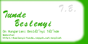 tunde beslenyi business card